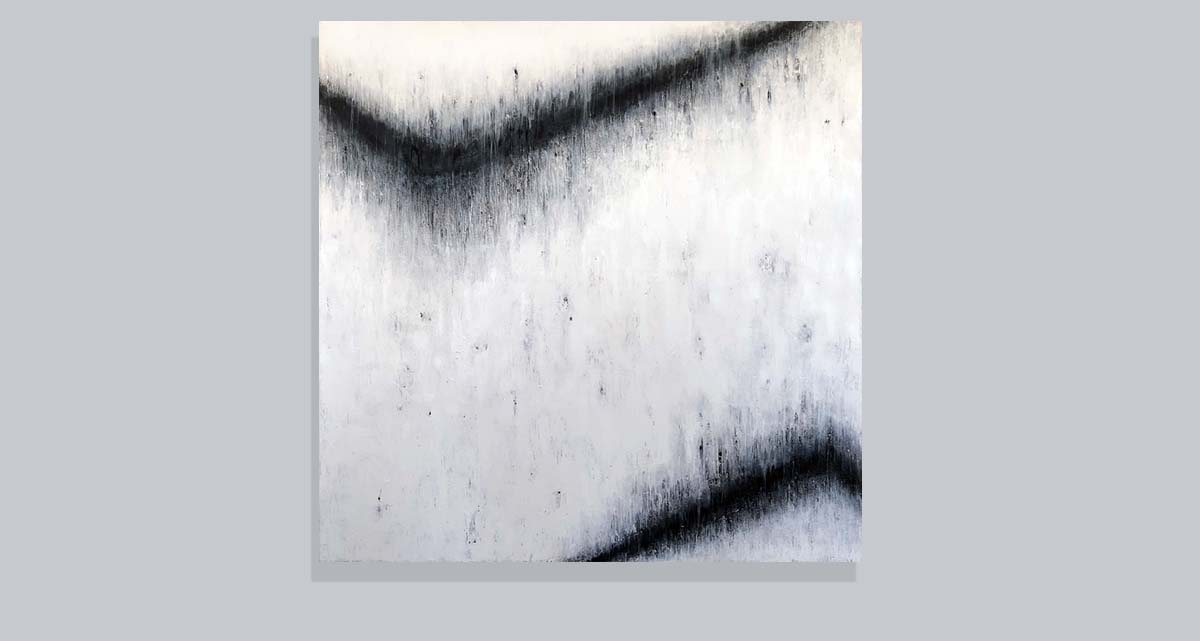 oil on canvas, blue and white