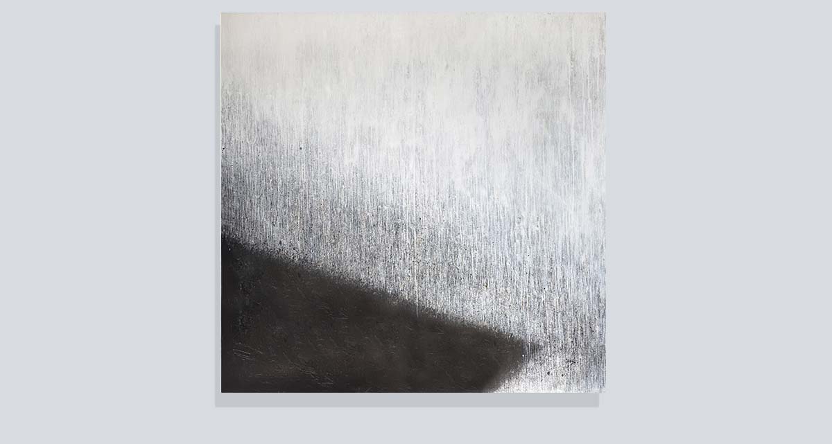 Oil on canvas black and white