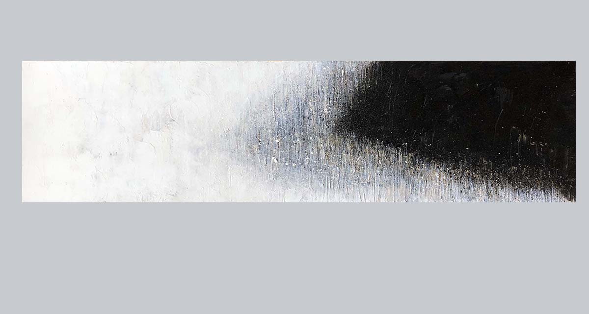 oil on canvas, blue and white