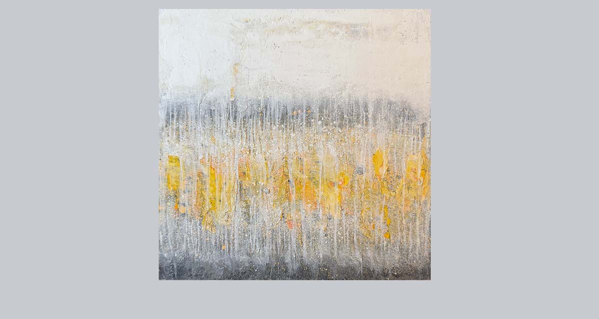 Grey and yellow work on paper