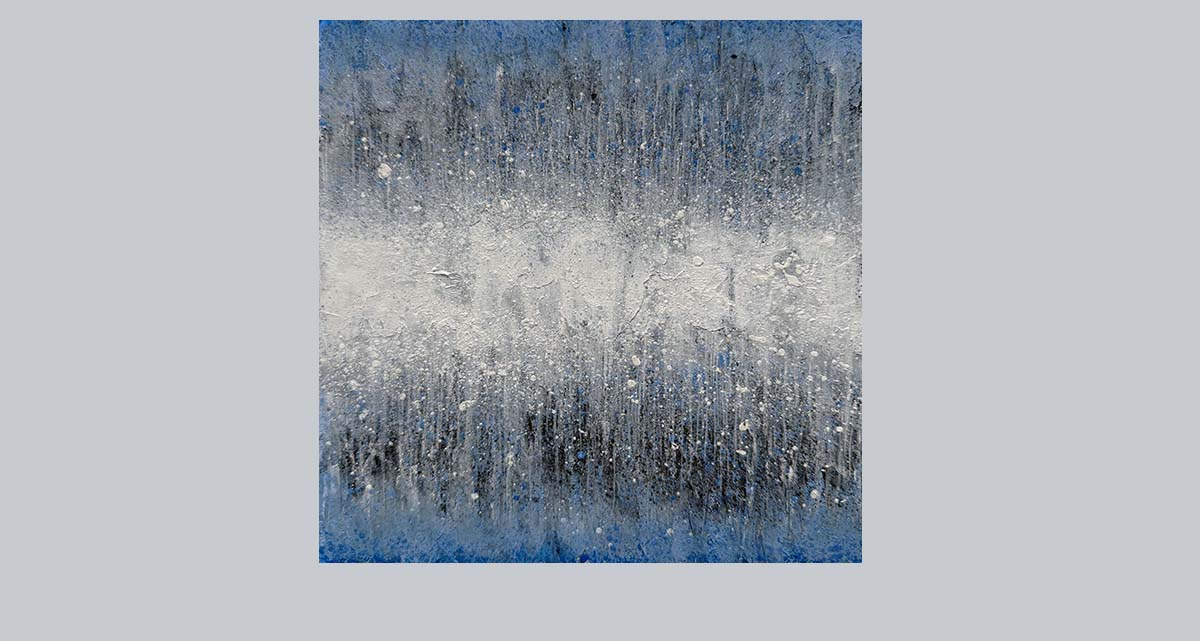 blue and grey oil on paper